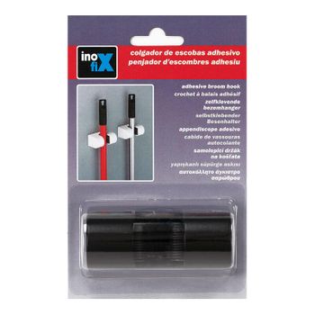 Colgador Escobas Carenado Negro Mate 2056-3 Inofix