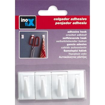 Colgador Adhesivo Inofix Blanco 4 Unidades 2075