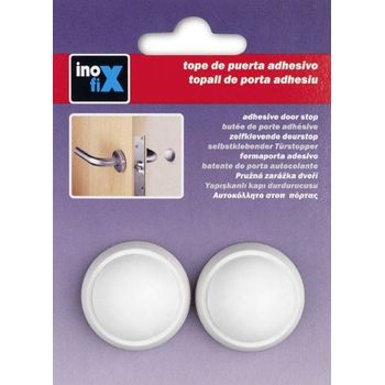 Tope Puerta Adhesivo De Pared Inofix Blanco 2 Unidades 2450