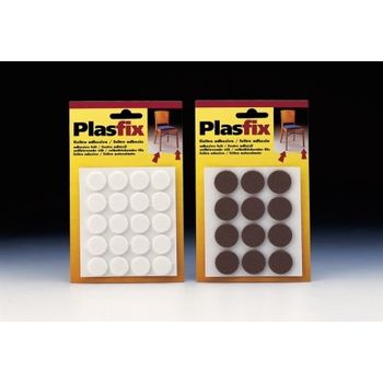 Pack 12 Fieltros Blanco Sinteticos Adhesivos Diametro 22mm Plasfix Inofix - Neoferr..