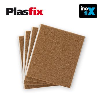 Pack 4 Fieltros Marron Sinteticos Adhesivos 100x85mm Plasfix Inofix - Neoferr*