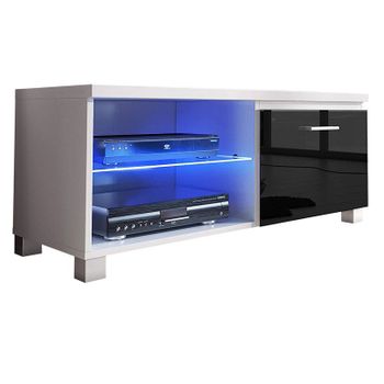 Mueble TV de ratán madera clara/dorado 120 x 40 cm PEROTE 