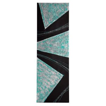 Cuadro Artesanal Psico Negro - Turquesa 50 X 150 X 3,5 Cm