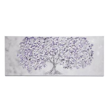 Cuadro Artesanal Árbol Mariposa Plata - Lila 150 X 60 X 3,50cm Cm