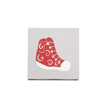 Cuadro Artesanal Infantil Bota Rojo 30 X 30 X 3,5cm Cm