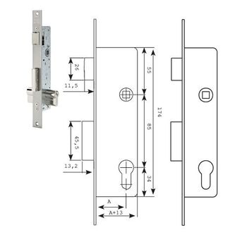 Cerradura Para Puerta Metálica Tesa Sin Cerradero Ni Escudo 221038ssi