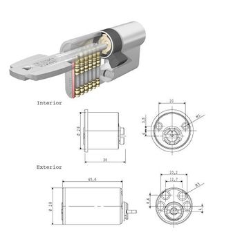 Cilindro Tesa Seguridad T6ts 40 Leva Corta Cilindro Redondo - Neoferr..