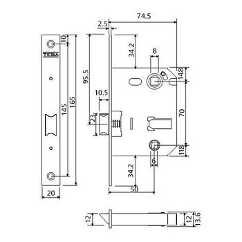 Picaporte Unificado 134u 50 A. E