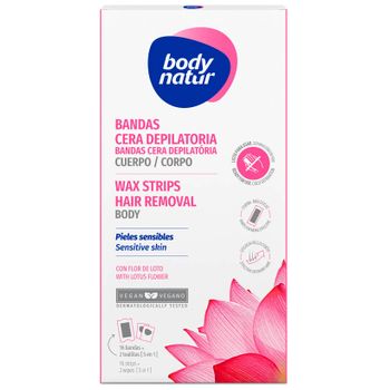 Body Natur Depilación Fria Banda Piel Sensible Flor Loto 16 Uds