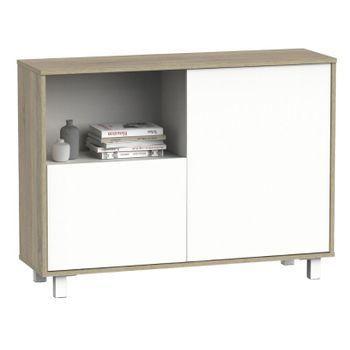 Aparador Lux 2 Puertas Blanco Y Roble 112x83x33cm Salón