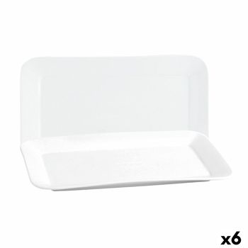 Fuente De Cocina Quid Basic Rectangular Cerámica Blanco (25,9 X 15 Cm) (6 Unidades)