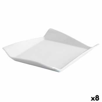 Plato Quid Gastro Fresh Sándwich Cerámica Blanco (17,5 Cm) (8 Unidades)