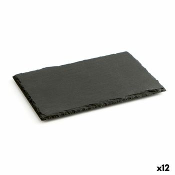 Bandeja De Cerámica Efecto Pizarra Quid Gastro Fun Negro (20 X 13 Cm) (12 Unidades)