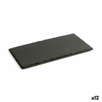 Bandeja De Cerámica Efecto Pizarra Quid Gastro Fun Negro (32 X 17 Cm) (12 Unidades)