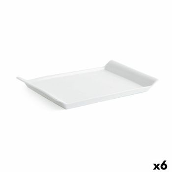 Bandeja De Aperitivos Quid Gastro Fresh 26 X 18 Cm Cerámica Blanco (6 Unidades)