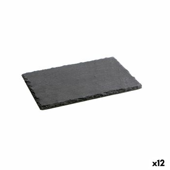 Bandeja De Cerámica Efecto Pizarra Quid Gastro Fun Negro (22 X 14 Cm) (12 Unidades)