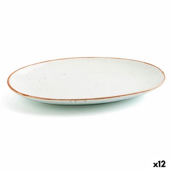 Fuente De Cocina Ariane Terra Ovalado Cerámica Beige (ø 26 Cm) (12 Unidades)