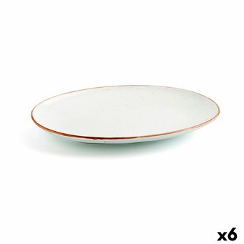 Fuente De Cocina Ariane Terra Ovalado Cerámica Beige (ø 32 Cm) (6 Unidades)