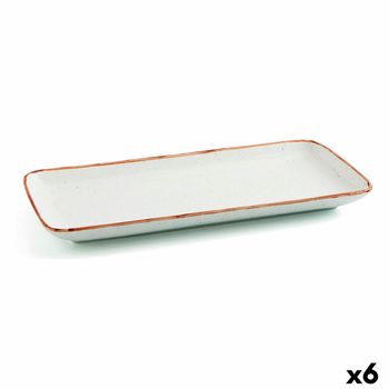 Fuente De Cocina Ariane Terra Rectangular Cerámica Beige (36 X 16,5 Cm) (6 Unidades)