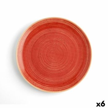 Plato Llano Ariane Terra Cerámica Rojo (ø 29 Cm) (6 Unidades)