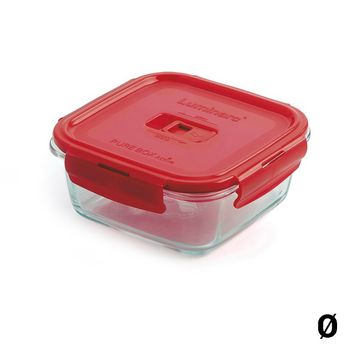 Luminarc Pure Box Active Recipiente Redondo Hermético Vidrio 12x5cm - 42cl  Bicolor