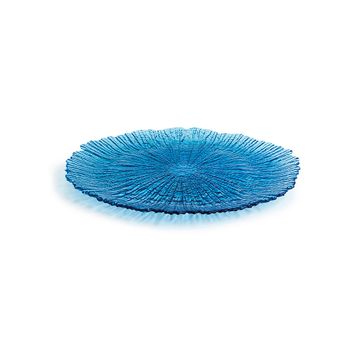 Plato Llano Quid Lapa Azul Vidrio (28 Cm)