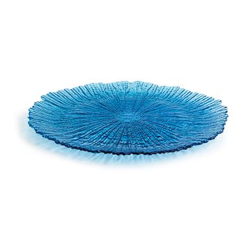 Plato Llano Quid Lapa Azul Vidrio (32 Cm)