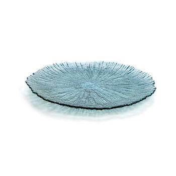 Plato Llano Quid Lapa Turquesa Vidrio (32 Cm)