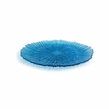 Plato Llano Quid Mar De Viento Azul Vidrio (ø 28 Cm) (pack 6x)