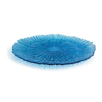 Plato Llano Quid Mar De Viento Azul Vidrio (ø 32 Cm) (pack 6x)