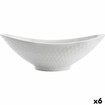 Fuente De Cocina Quid Gastro Ovalado Cerámica Blanco (21,5 X 12,5 X 7 Cm) (6 Unidades)