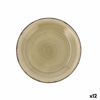 Plato De Postre Quid Natura Vita Cerámica Verde (19 Cm) (12 Unidades)