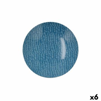 Plato Hondo Ariane Coupe Ripple Cerámica Azul (20 Cm) (6 Unidades)