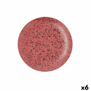 Plato Llano Ariane Oxide Cerámica Rojo (ø 24 Cm) (6 Unidades)