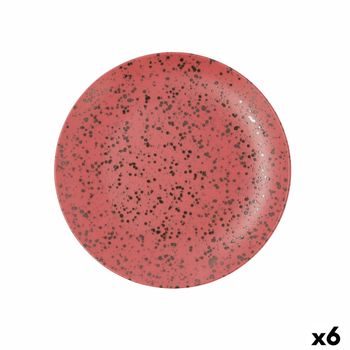 Plato Llano Ariane Oxide Cerámica Rojo (ø 27 Cm) (6 Unidades)