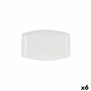 Fuente De Cocina Quid Gastro Cuadrado Cerámica Blanco (25,2 X 16 X 2 Cm) (6 Unidades)