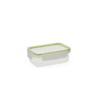 Recipiente Rectangular Hermético Plástic Greenery 10,6x15,2x5,6cm, 475ml