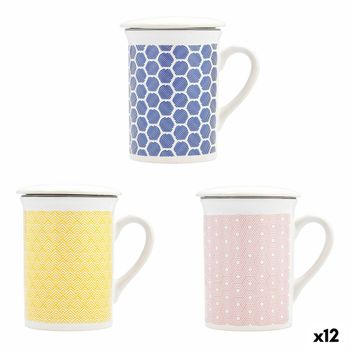  DKD Home Decor Vaso con Filtro para Infusiones Porcelana Azul  Acero Inoxidable Amarillo (4 pcs) : Hogar y Cocina