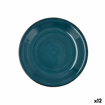 Plato De Postre Quid Vita Cerámica Azul (19 Cm) (12 Unidades)