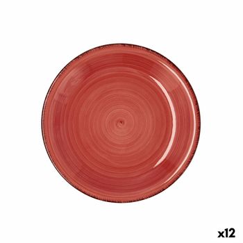 Plato De Postre Quid Vita Cerámica Rojo (19 Cm) (12 Unidades)