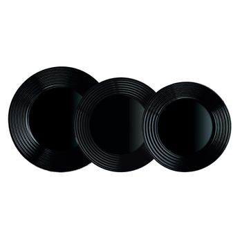 Set de Vajilla Arcopal Zelie Negro Vidrio 18 Piezas 0883314900071 S2705302  Arcopal