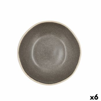 Plato Hondo Bidasoa Gio Cerámica Gris 19 Cm (6 Unidades)