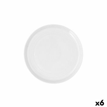 Plato Llano Ariane Artisan Cerámica Blanco Ø 27 Cm (6 Unidades)