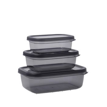 Set 3 Recipientes Rectangulares Plástico City 400ml-670ml-1200ml