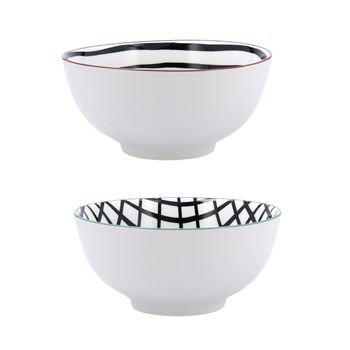 Bol Redondo Surtido Porcelana Zigzag 20x20x9,5cm