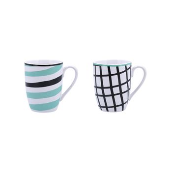 Set 2 Mugs Porcelana Surtidos Zigzag 33cl