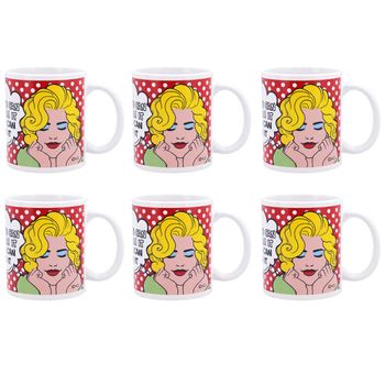 Set 6 Mugs Cerámica Pin Up Comic Quid Comic 33cl