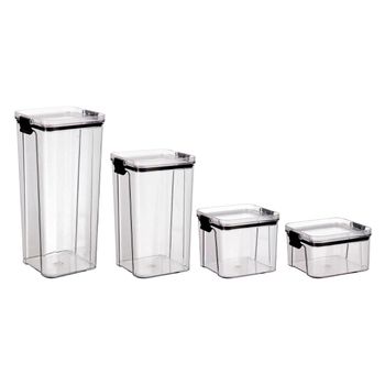 Set Tarros Hermeticos Vidrio Cocco Qd Cocco 0,45l - 0,9l - 1,4l -2l