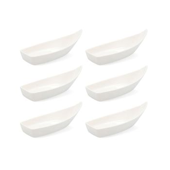 Set 6 Mini Barcos Aperitivo Porcelana Bl Select 12,5cm