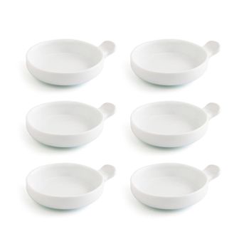 Set 6 Tapas Croqueta Porcelana Blanca Gastro Fun 10,1cm